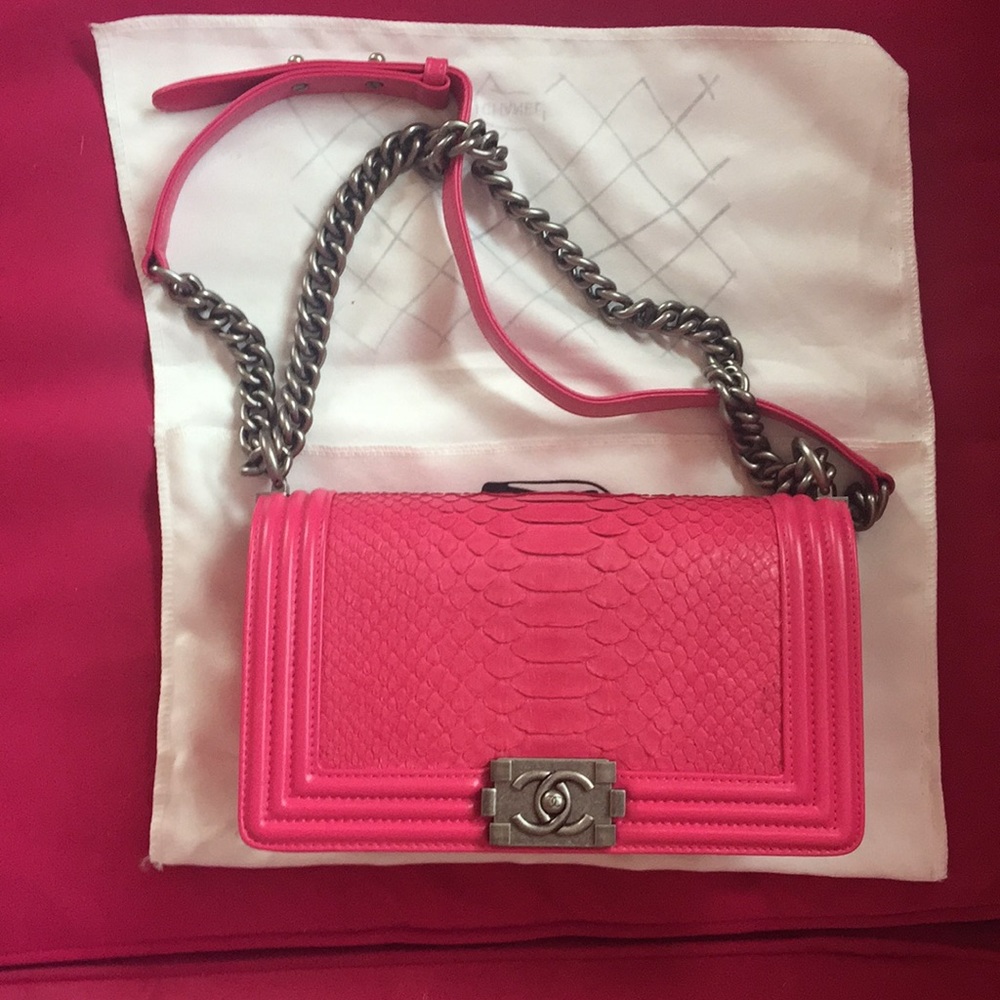 Hot Pink Leather Chanel Bag